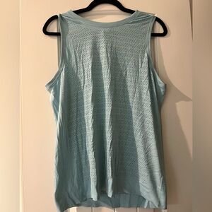 Women's Sleeveless Perforated Top - Light Blue